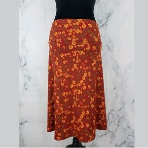 LuLaRoe Azure Skirt Wine Red/Gold Size M